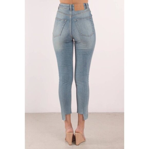 ASOS Cheap Monday Donna Skinny Jeans Dollar Blue  High Rise Waist Denim Size 25 - Picture 16 of 16